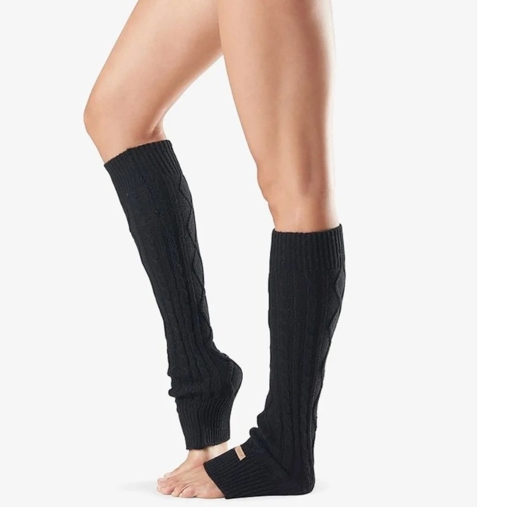 Toesox Knee High Leg Warmers Black One Size